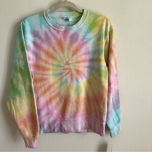Vibrant Multicolor Tie-Dye Women's Sweater Small